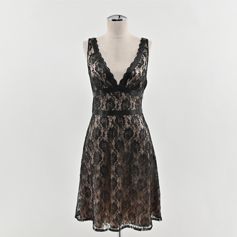 Vtg Y2k Babydoll Lace Dress Size S Black Whimsigoth Sleeveless Party‎ Twentyone